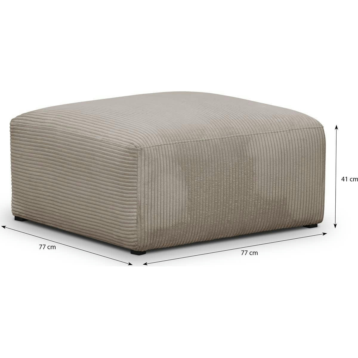 MODULO NEW - Canapé modulable angle gauche 4 places velours côtelé taupe + pouf