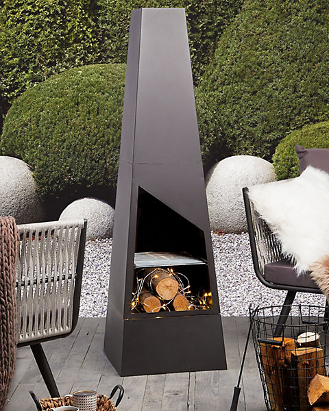 Foyer avec grille YATE Métal Noir