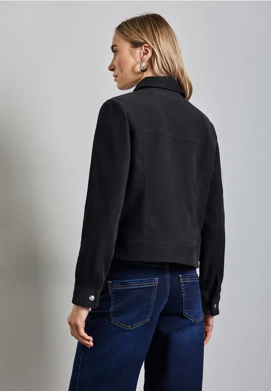 Jacke in Velours-Optik