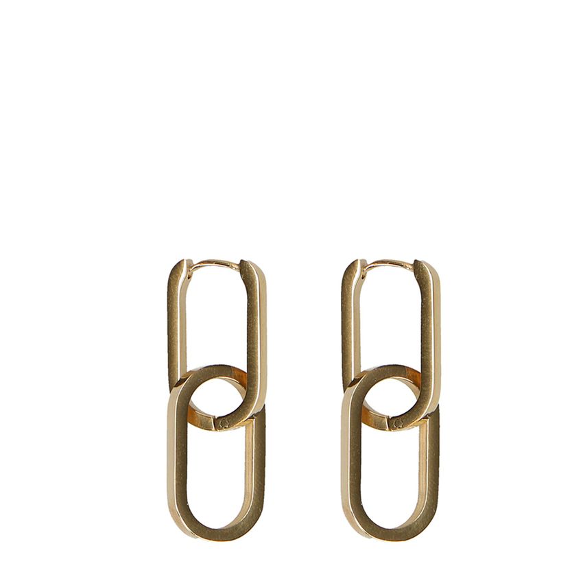 Manfield Goudkleurige schakel oorbellen
