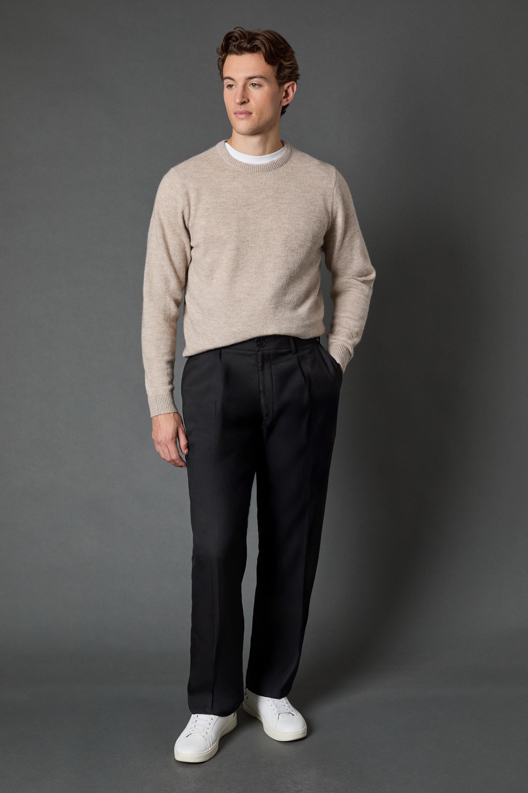 Burton Black Pleat Front Wide Leg Smart Trousers