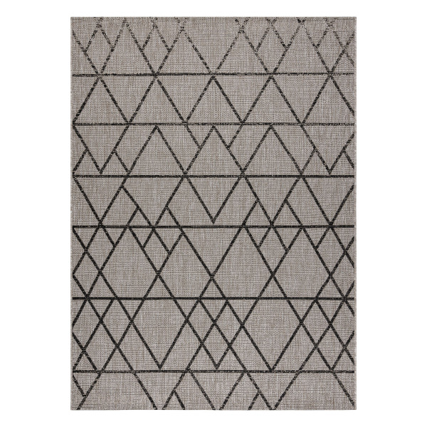 DYWAN SZNURKOWY SIZAL FLOORLUX 20508 silver / black TRÓJKĄTY 60x110 cm