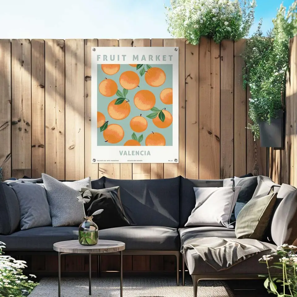 Tuinposter Sinasappelen - 80 x 60 - Oranje
