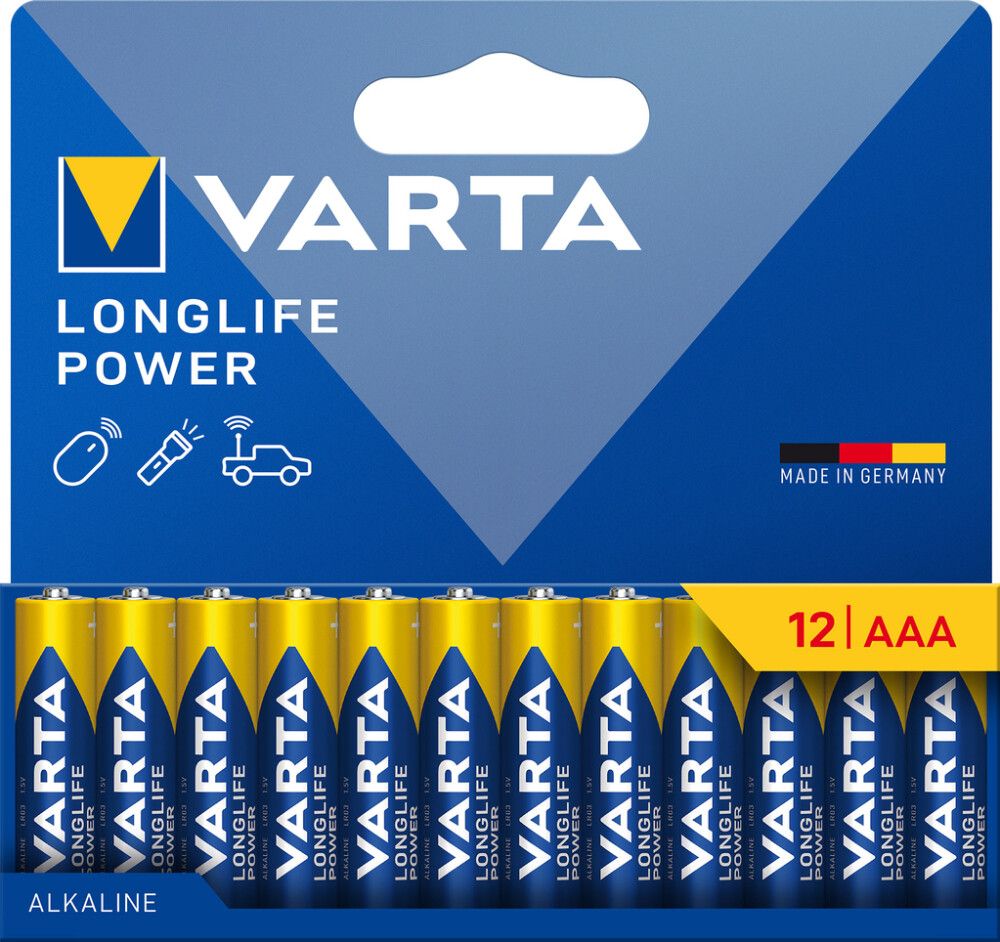 BATTERI VARTA LONGLIFE POWER AAA 12-PK