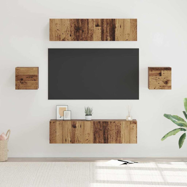 Zestaw Szafek RTV Szafka pod Telewizor Meblościanka Brąz 60 x 30 x 30 cm
