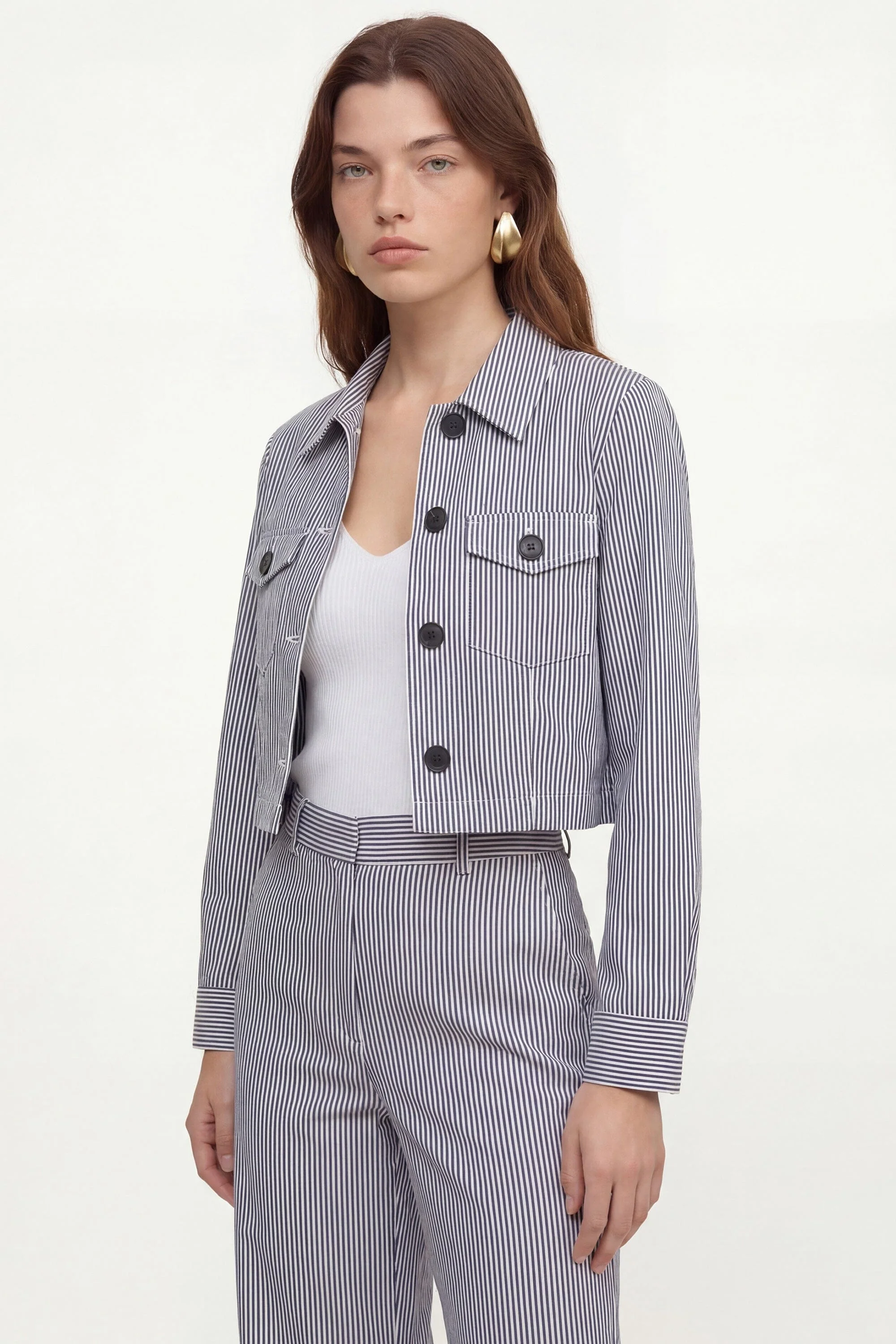 VESTE COURTE RAYEE - COURTNEY - MARINE