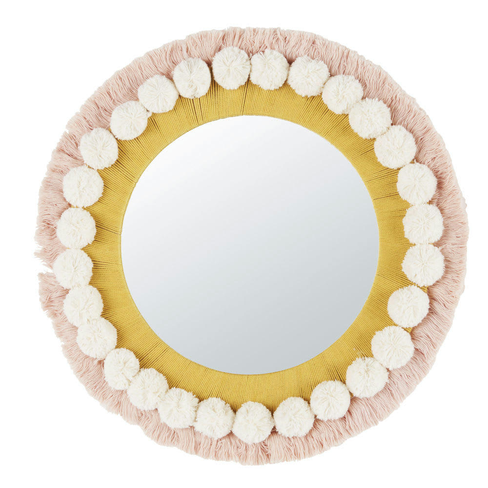 MIA - Miroir rose, jaune et beige D38