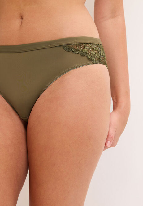 Womens 3pk Plum Floral Lace High Cut Briefs