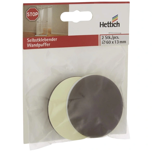 Wandpuffer, selbstklebend, Kunststoff, braun, Ø 60 x 13 mm, 2 St.