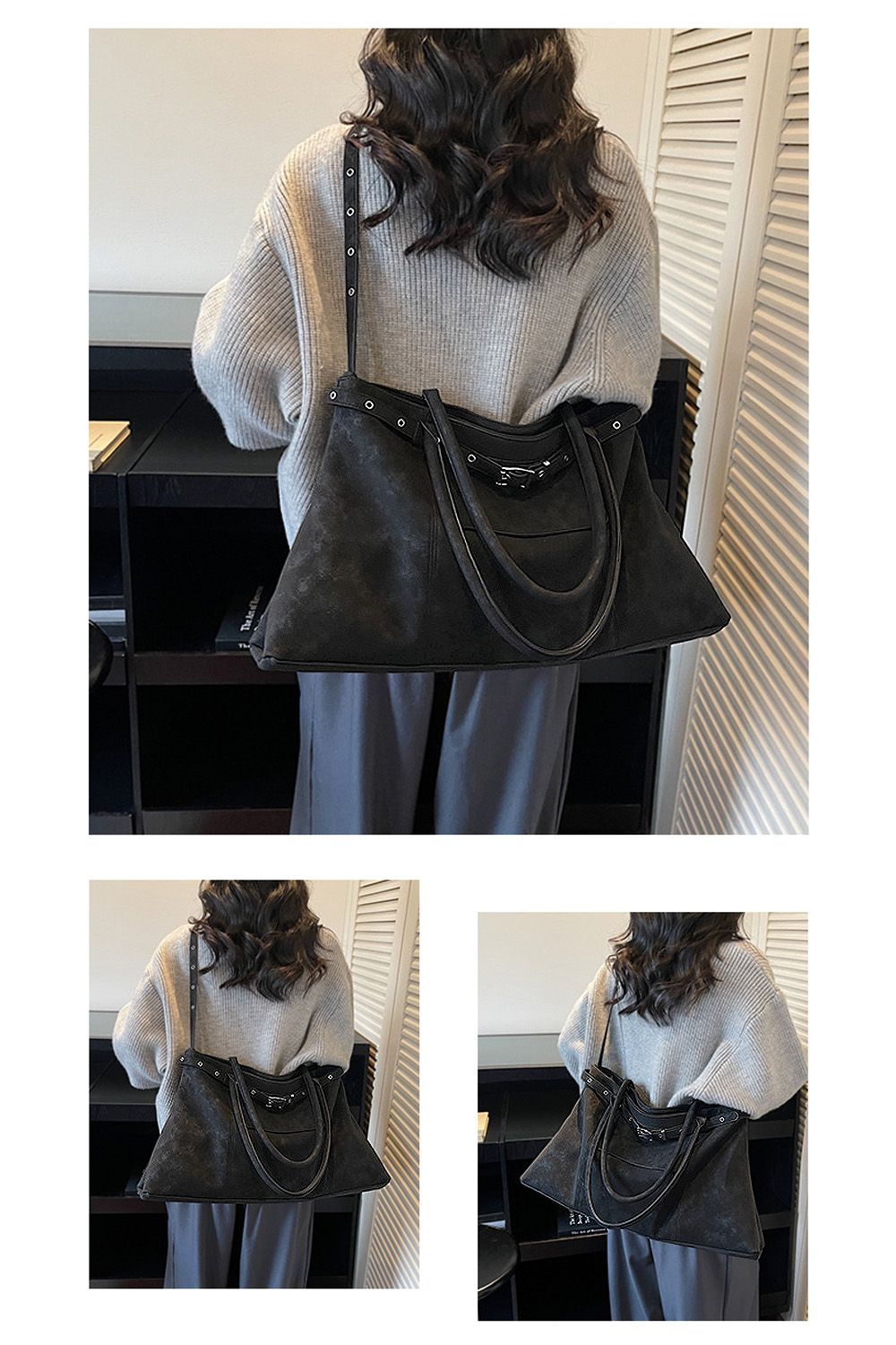 XY London Hadley' Women's Large Shoulder Double Belted Tote Bag