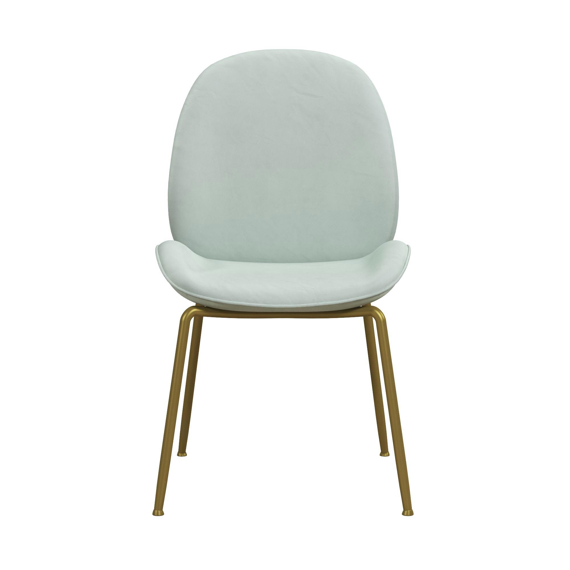 ASTOR - Chaise de salle à manger en velours Bleached Teal
