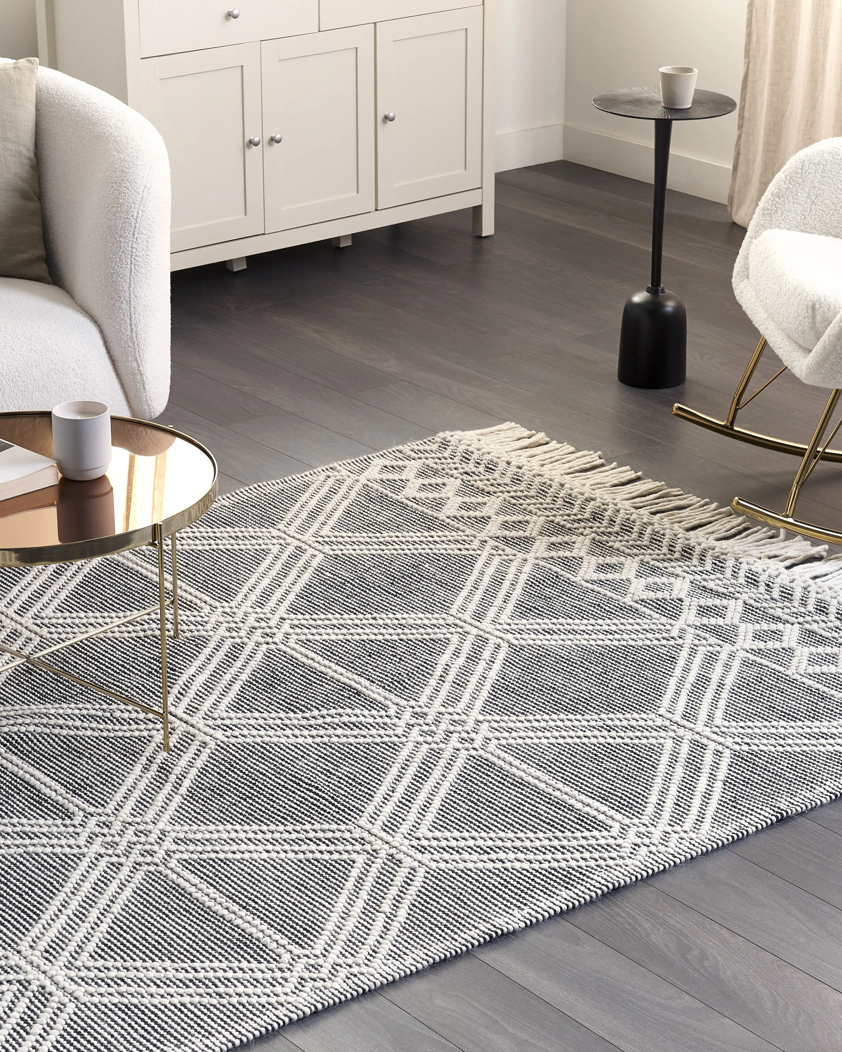 Rug TOPRAKKALE Grey 160 x 230 cm Wool