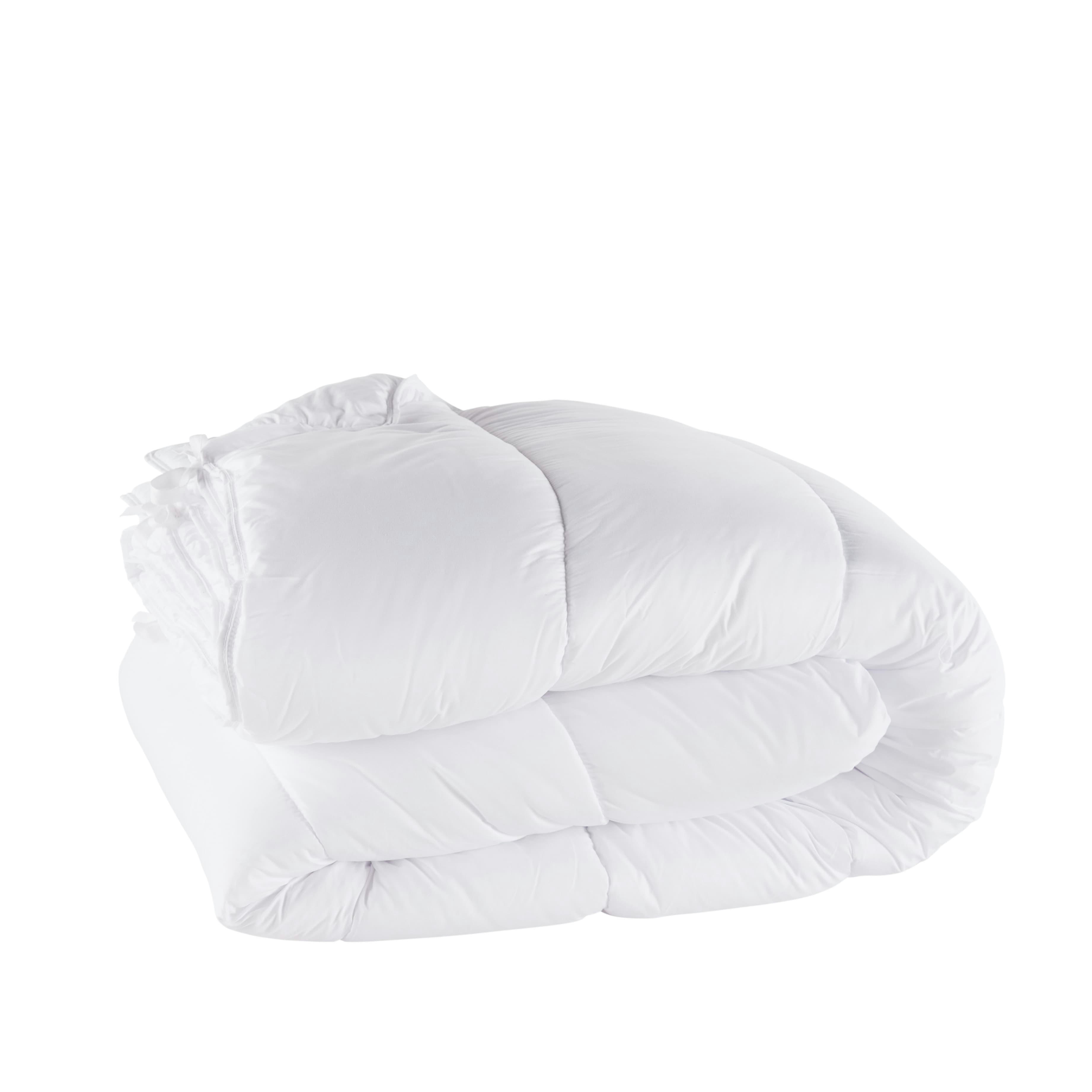 LEO - Couette en polyester recyclé blanc effet peau de pêche 4 saisons 240x260