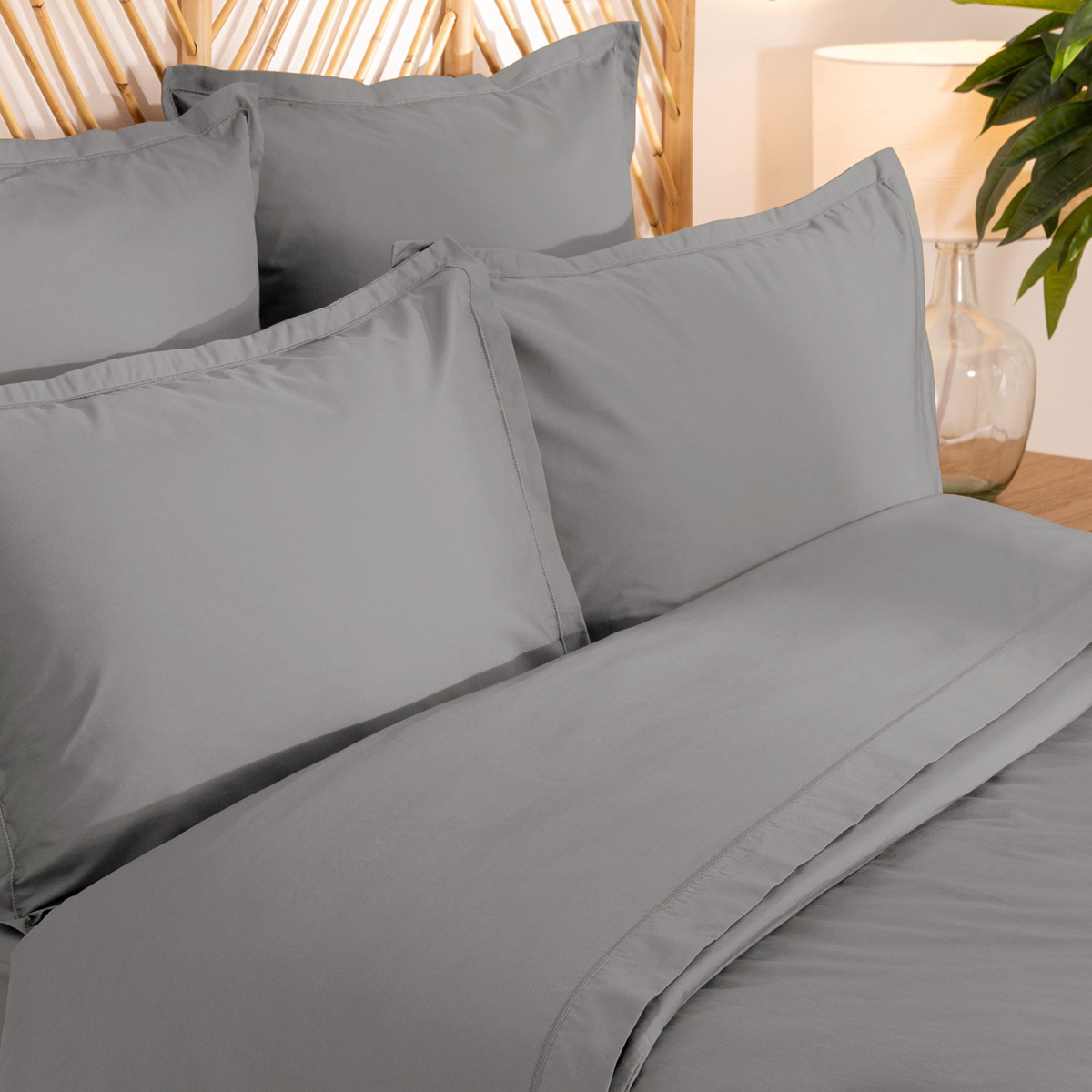 Pillowcase, cotton Grey, 63x63 cm