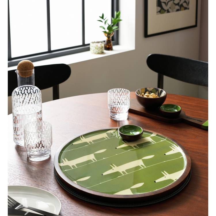 Habitat x Scion Mr Fox Mango Wood Serving Platter - Green