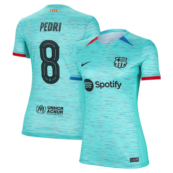 Pedri Barcelona Nike Women's 2023/24 Third Replica Jersey - Aqua