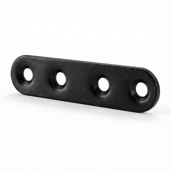 4 Pattes d'assemblage Acier Noir L.80 x H.15 x EP.2mm