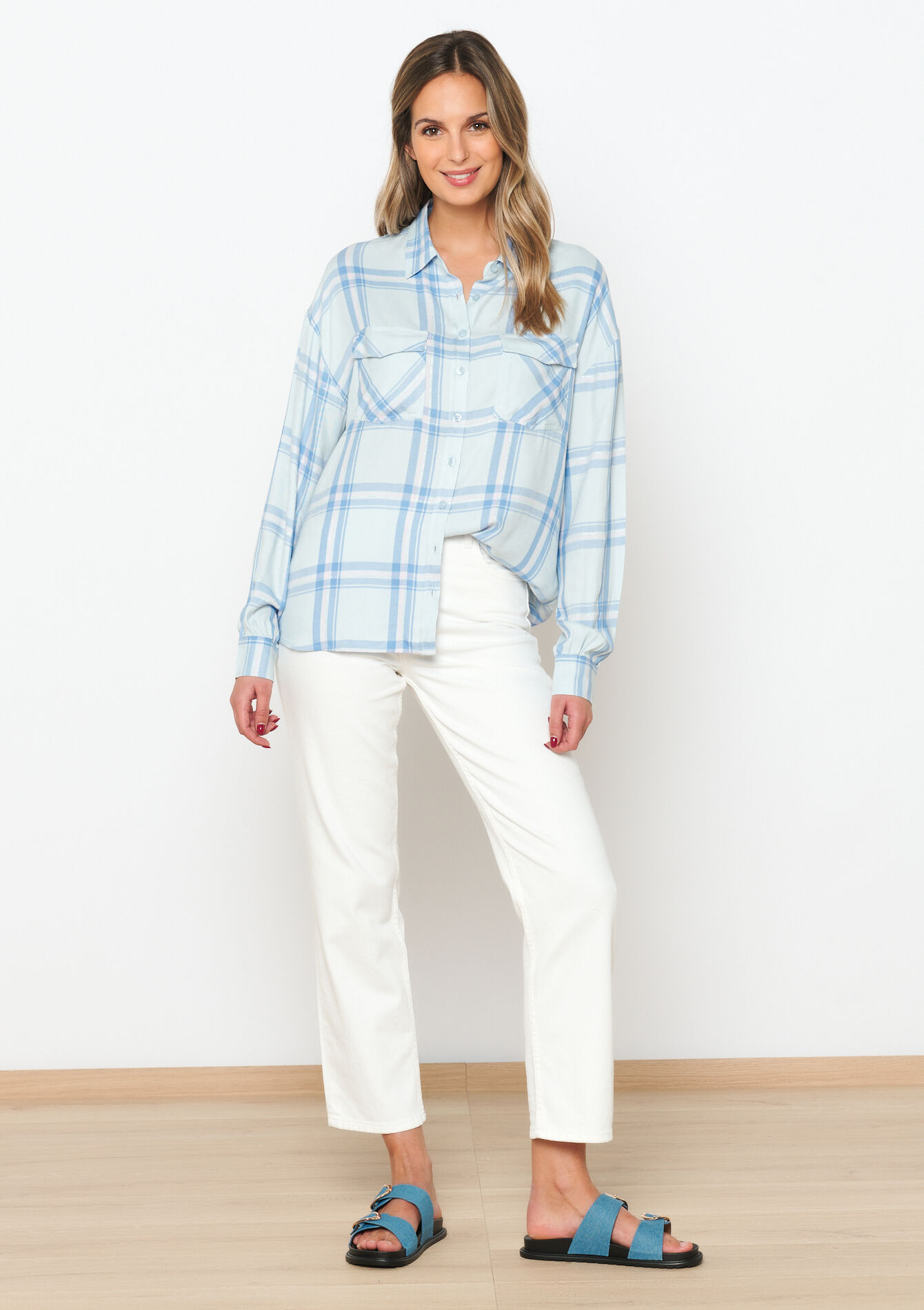 Geruit hemd met lurex