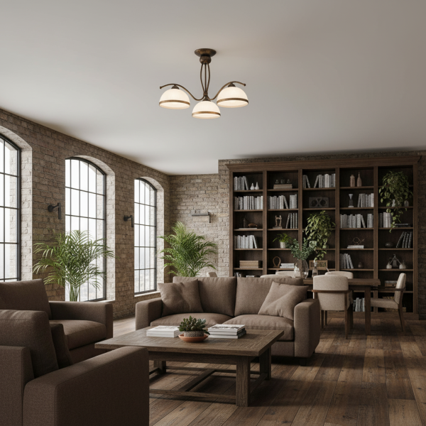 Lampa wisząca sufitowa retro stare złoto do salonu EDYLIT 3xE27 RENOS 1-872