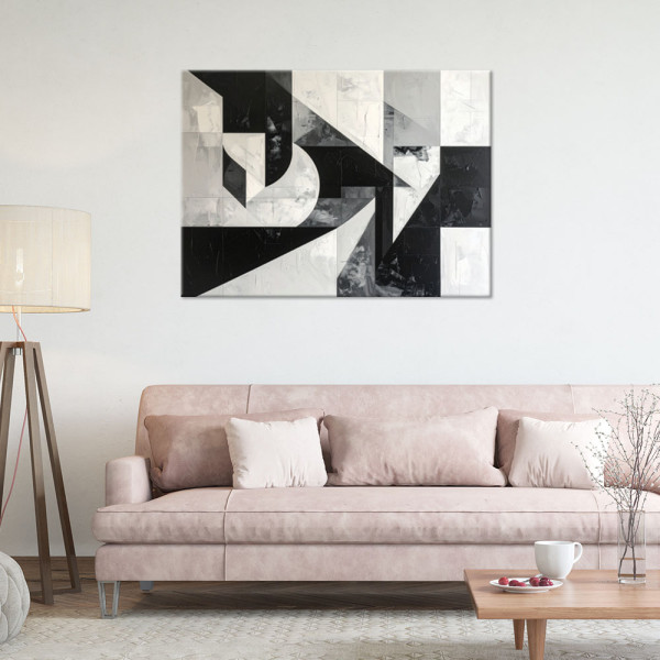 Obraz do salonu sypialni kuchni biura, Kompozycja abstrakcja czarno 30x20
