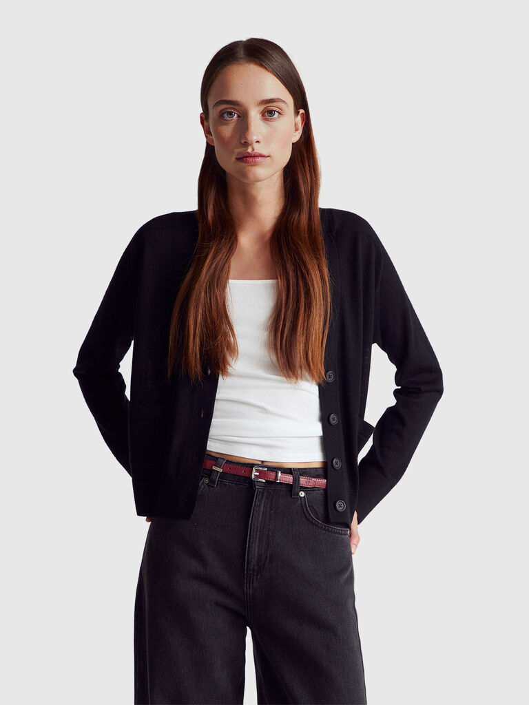 Cardigan in pure Merino wool