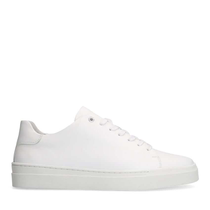 Manfield Witte leren sneakers