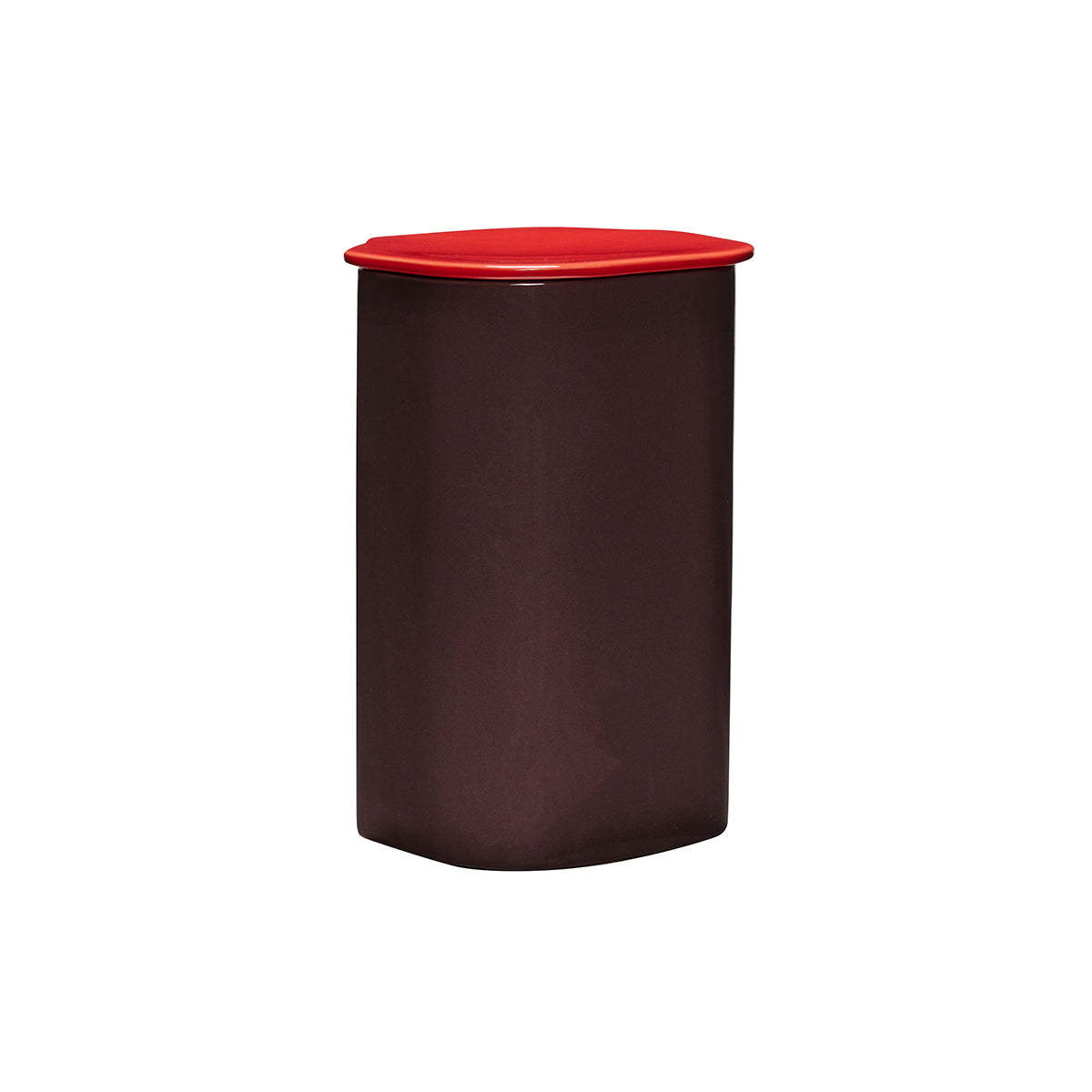 Hübsch bus met deksel Amare - steenpoeder - ø17xh26cm