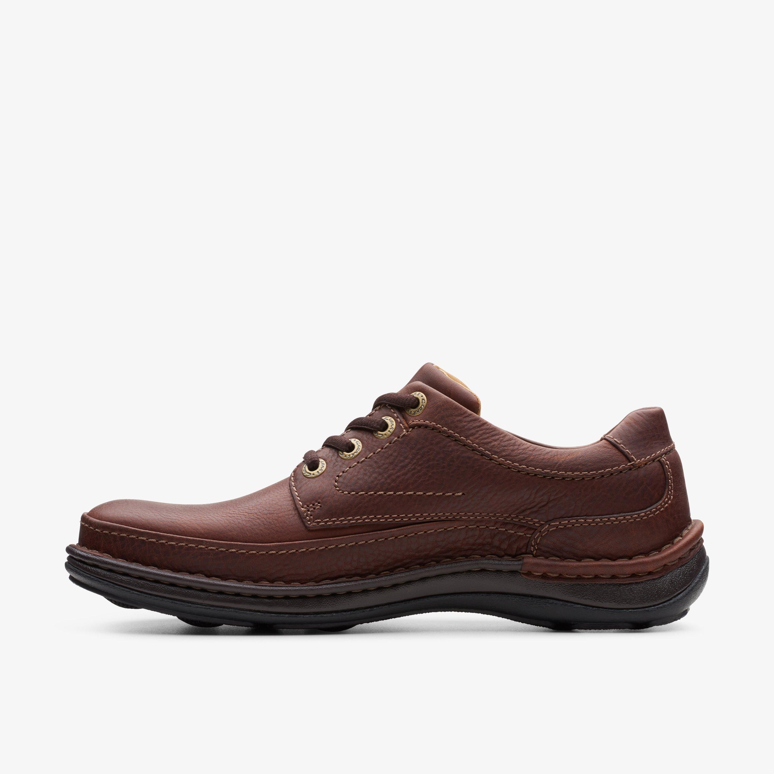 Clarks Nature Three Mahogany Leather Derby Shoes,Lace Up