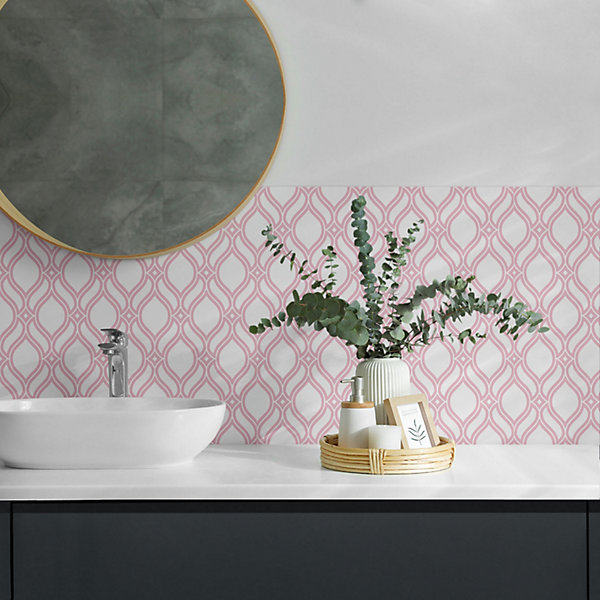 Panneau Mural PVC Wallfluent 50x50 cm Motif Ondulé élégant 4 pièces