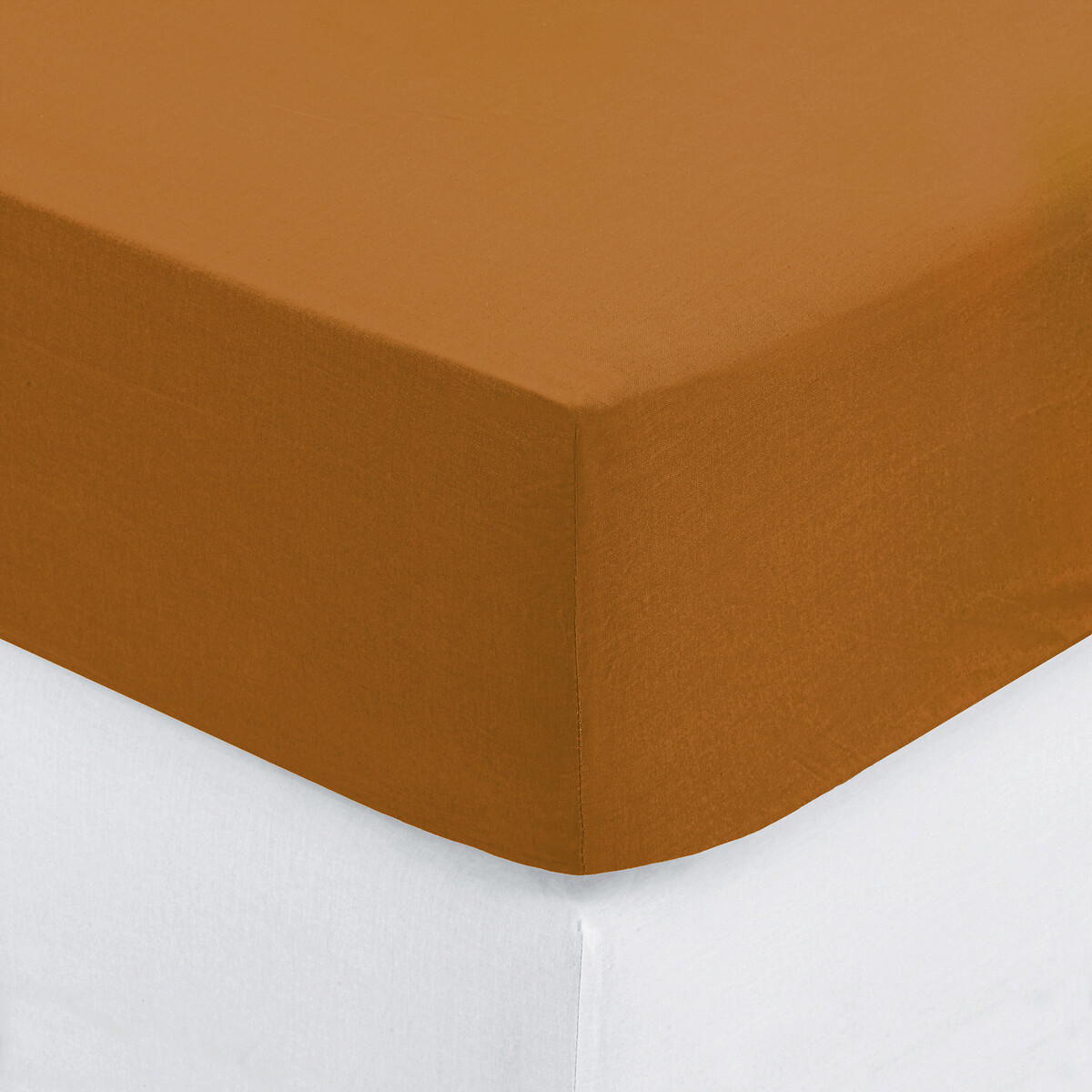 Fitted Sheet, cotton Mustard yellow, 90x190 cm