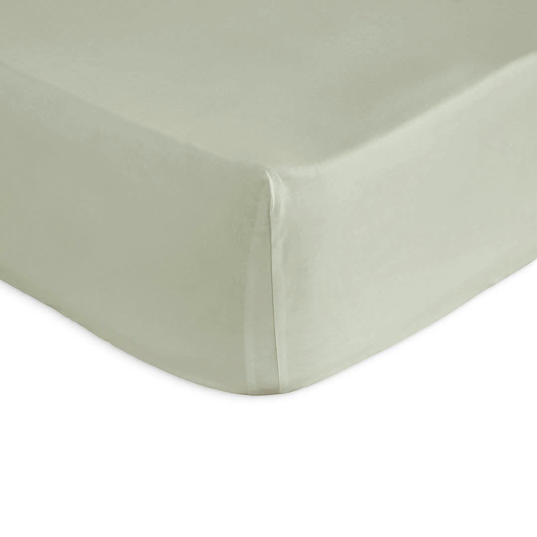 PURE DH - Drap housse en percale de coton PURE 100x200+28 cm vert