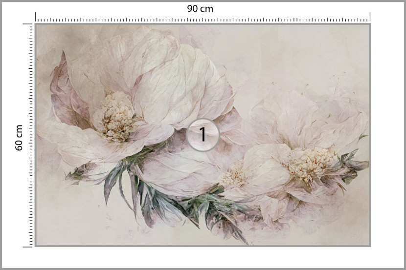Fototapeta KWIATY Natura Styl Vintage Abstrakcja 90x60cm