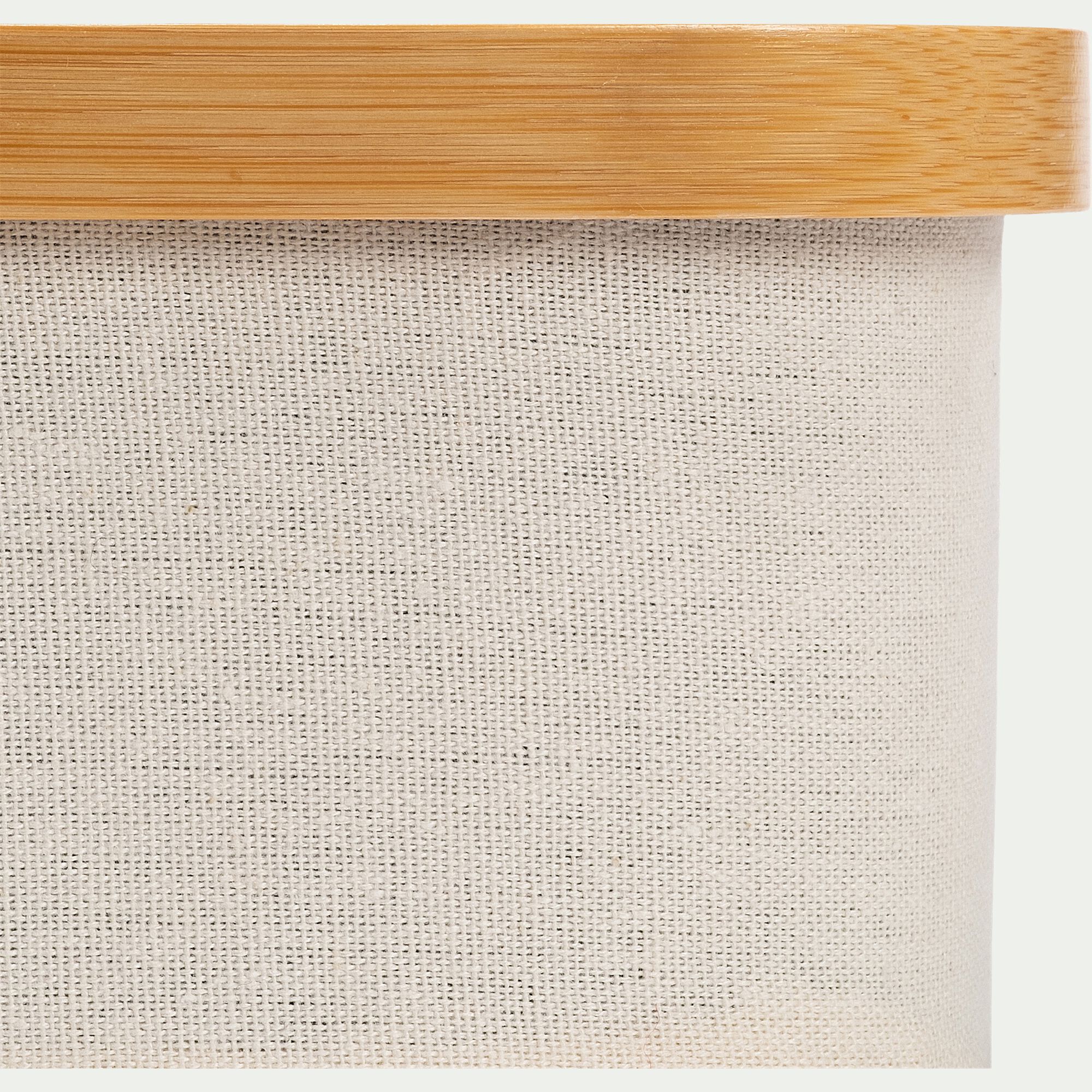 LINO - Panier en polycoton et bambou H9xL30cm - blanc