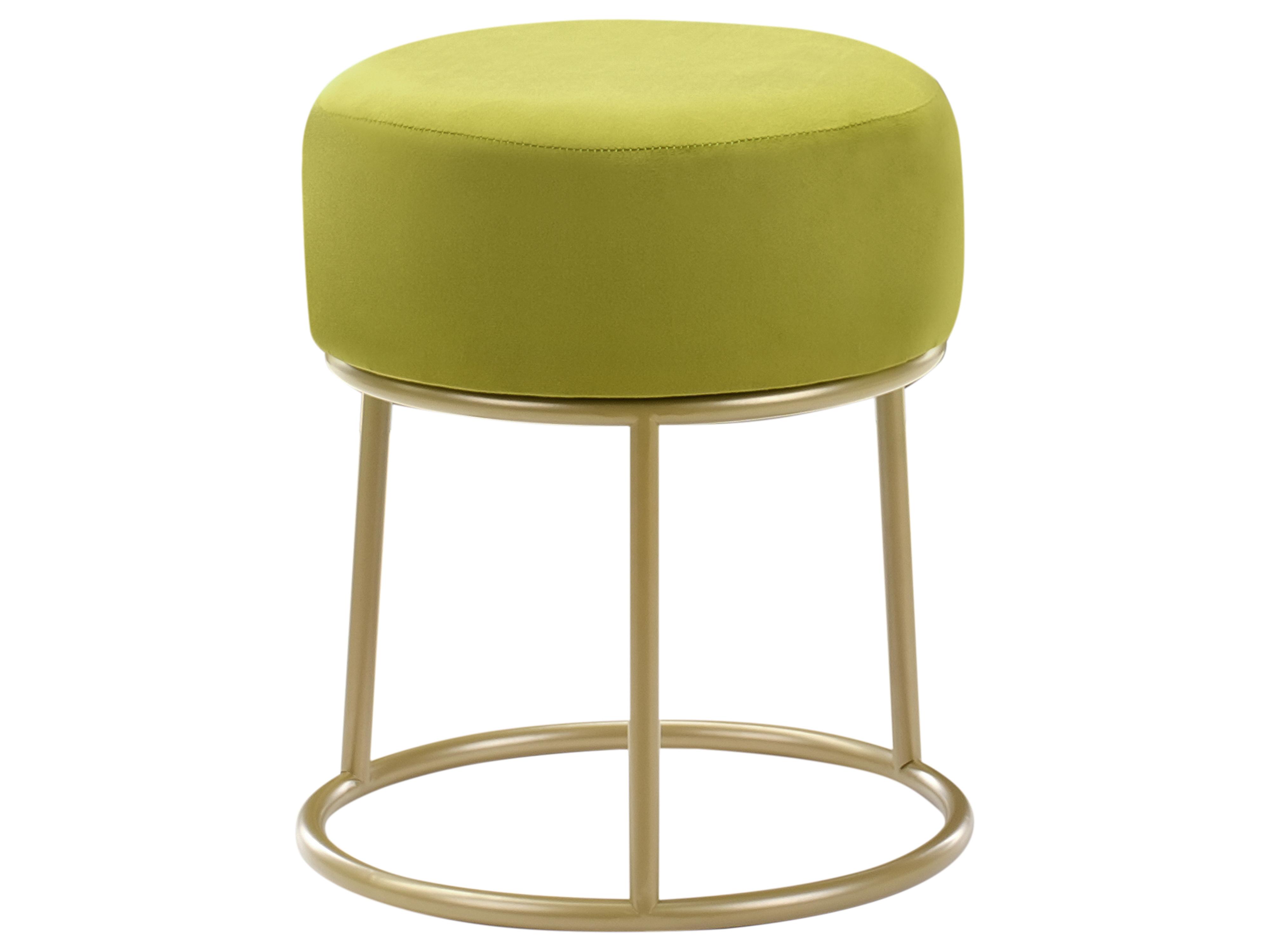 Footstool DELCO Velvet Lime Green