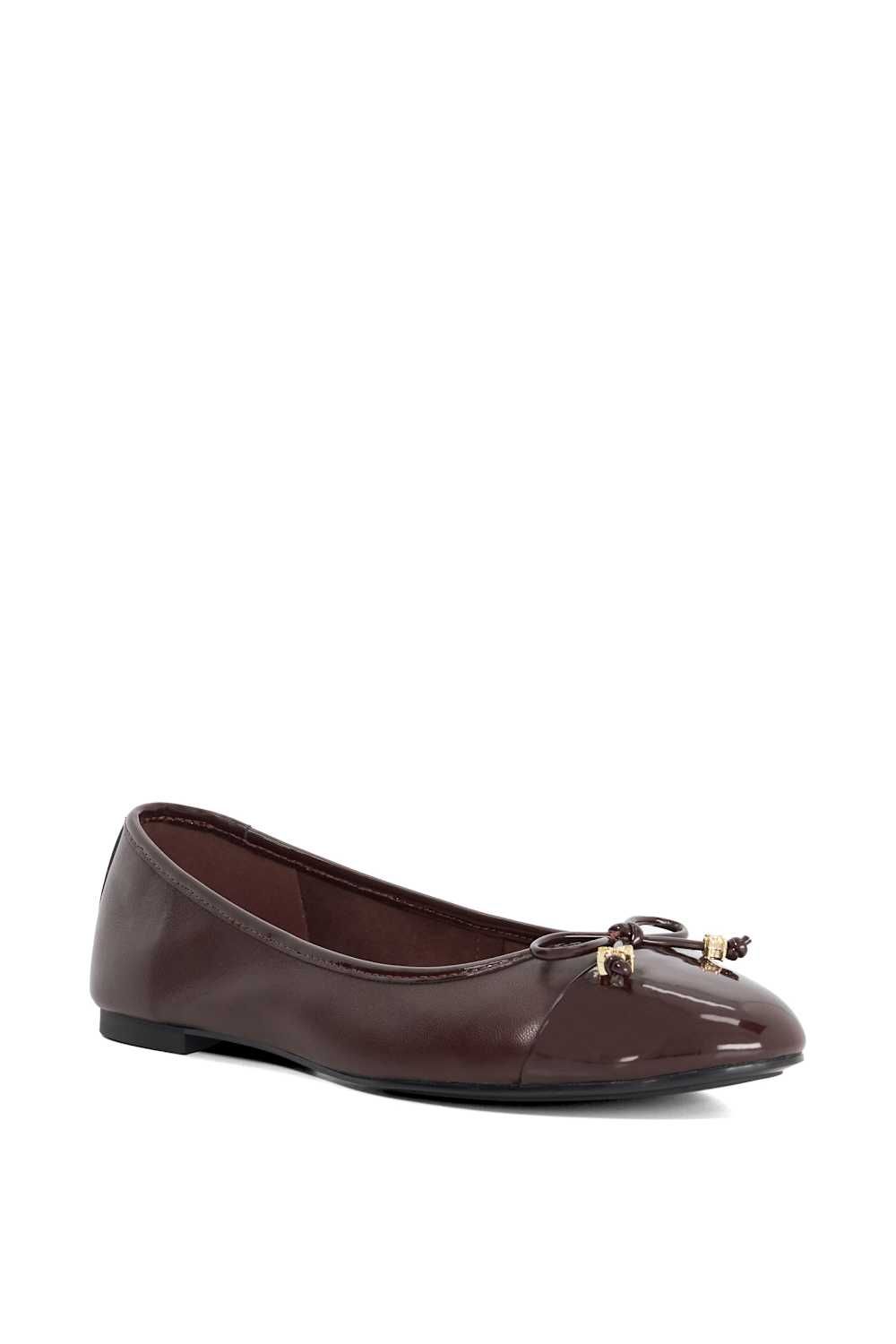 Dune London Wide Fit 'Hallo' Leather Ballet Pumps