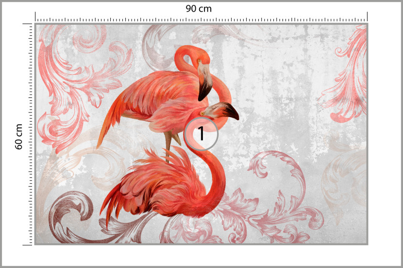 Fototapeta Flamingi Na Betonie Mural 90x60cm