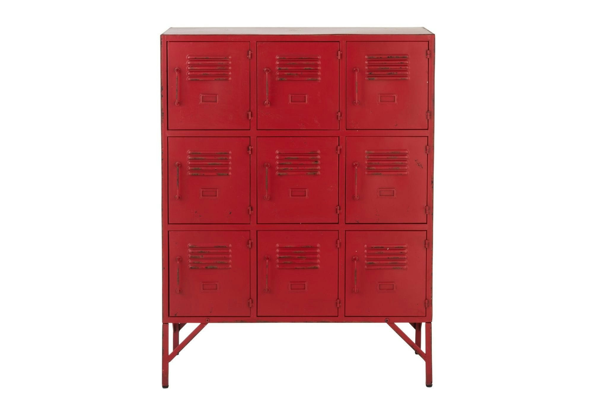 ERNESTINE - Buffet armoire industrielle 9 casiers en métal