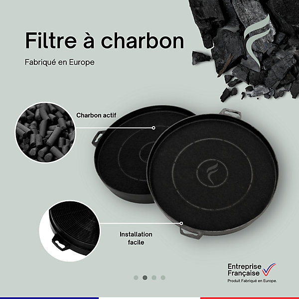 2 Filtres à Charbon Hotte Airlux AHB68IX