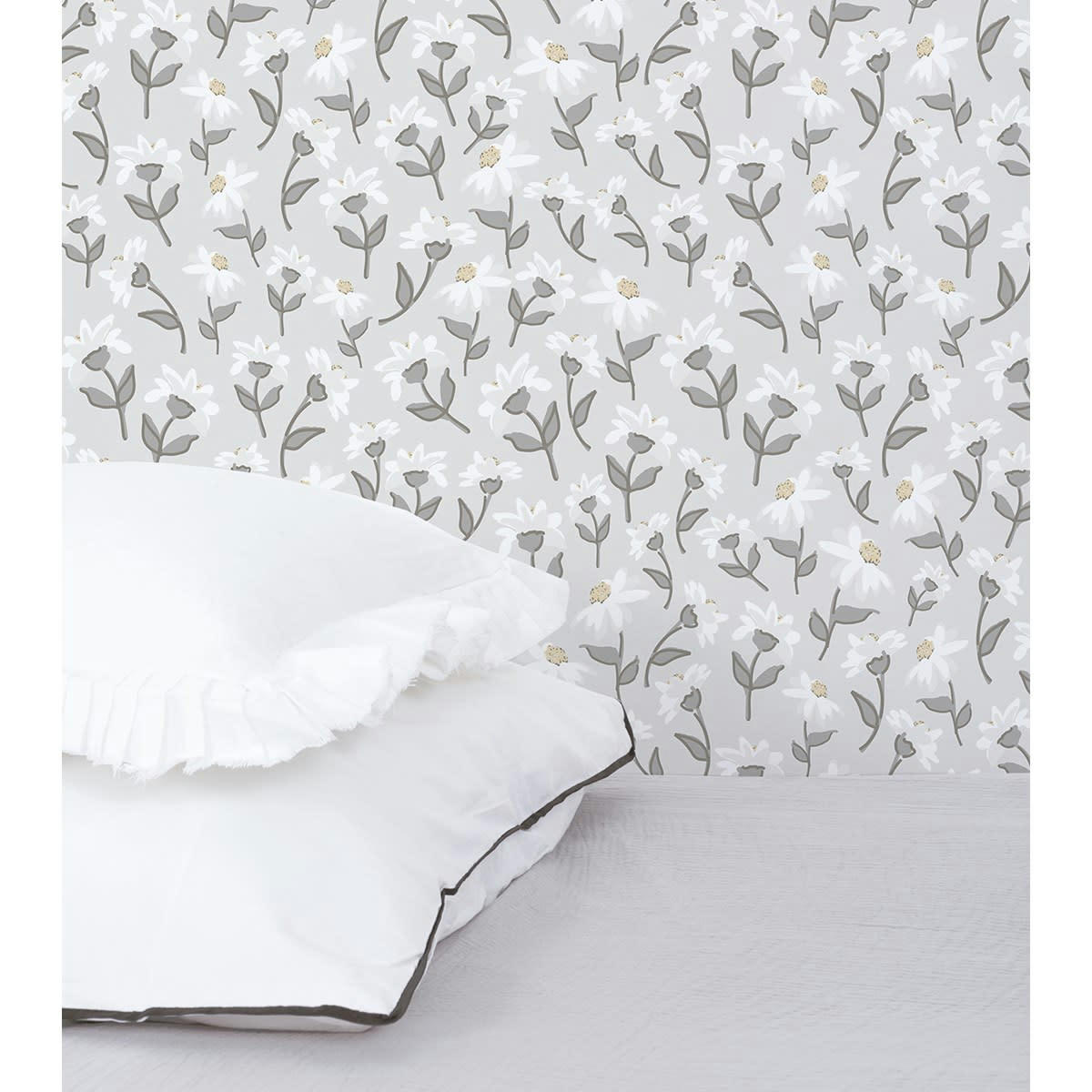 PICNIC DAY - Papier peint dancing daisies gris