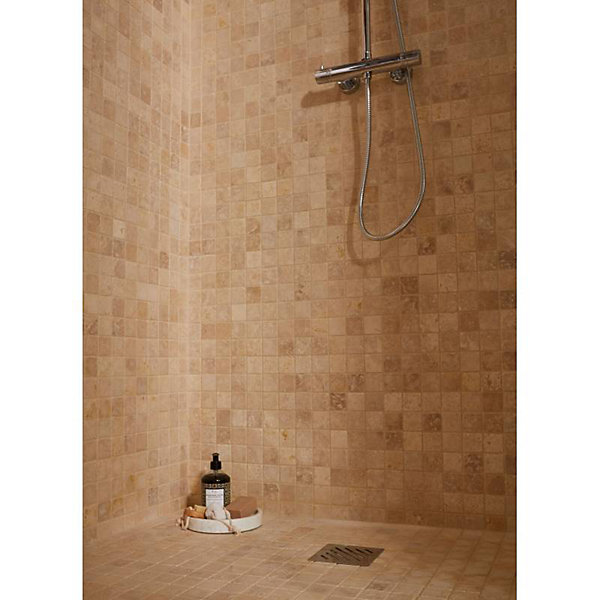 Mosaïque Travertin - Beige - 4.8 x 4.8 cm