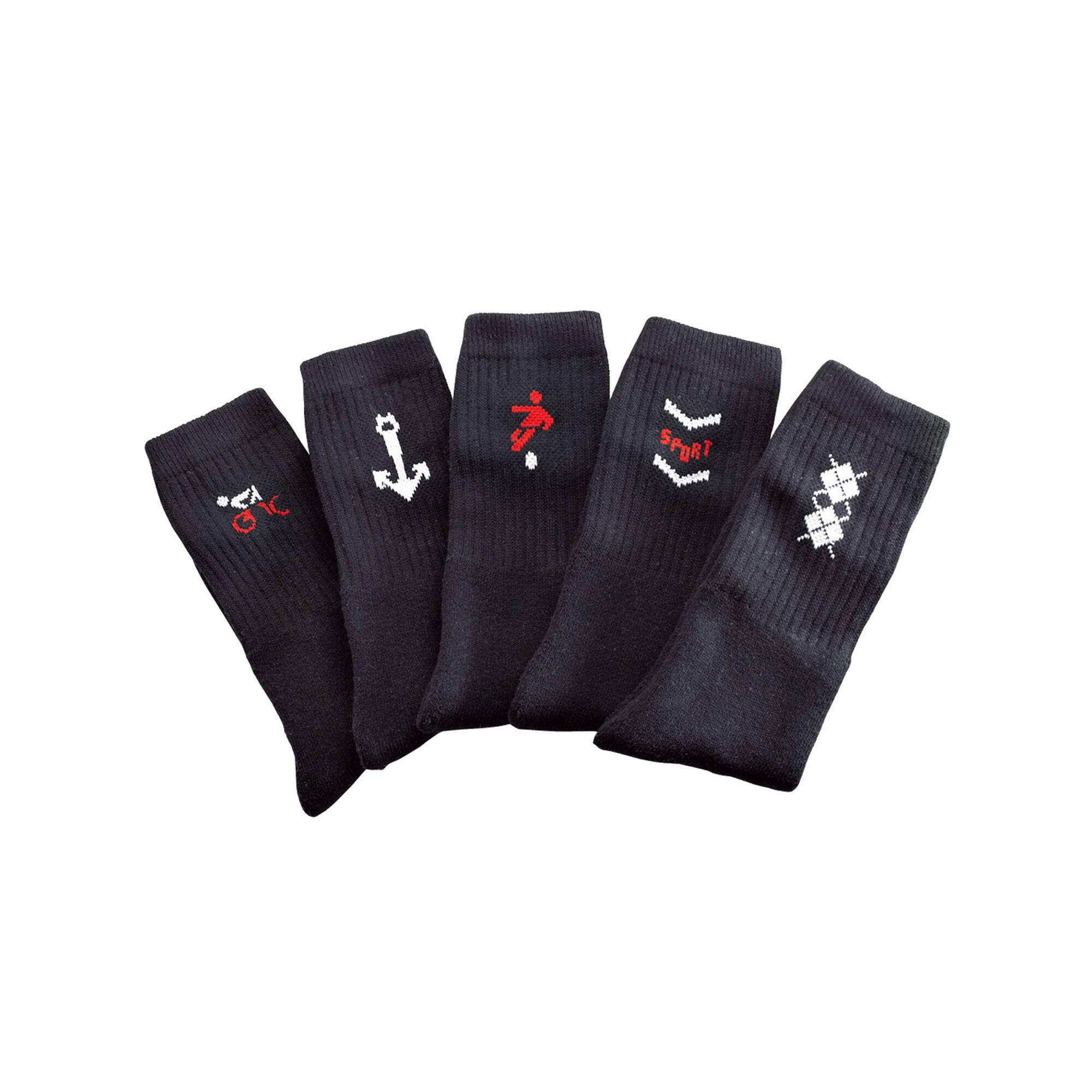 Mi-chaussettes motifs sport - lot de 10 paires