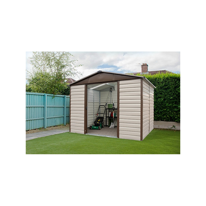 Abri de jardin en métal beige 2,43 x 1,97 x 2,15 m