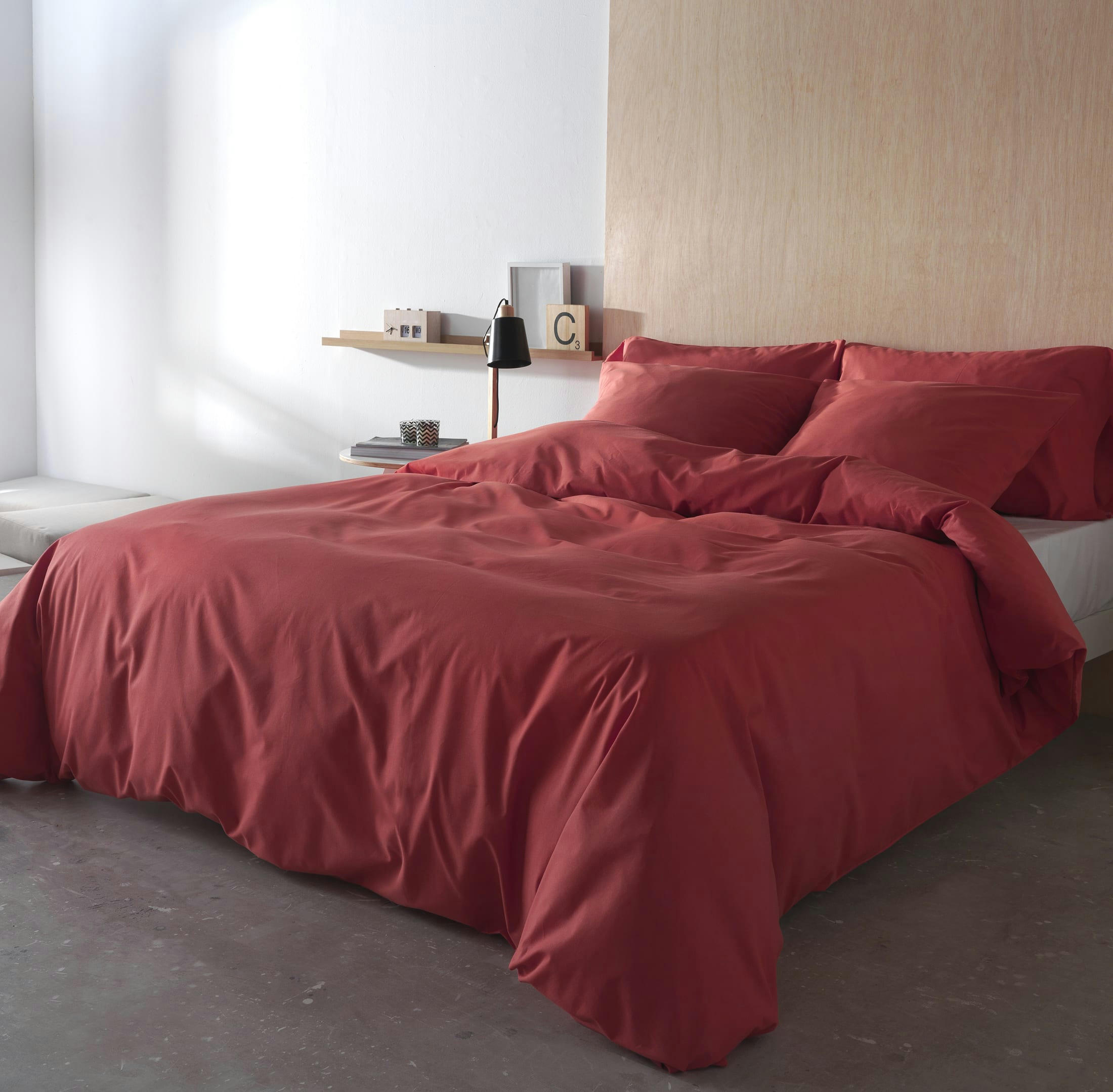 ROJO - Housse de couette Coral 100% coton 200 fils 150x220 cm