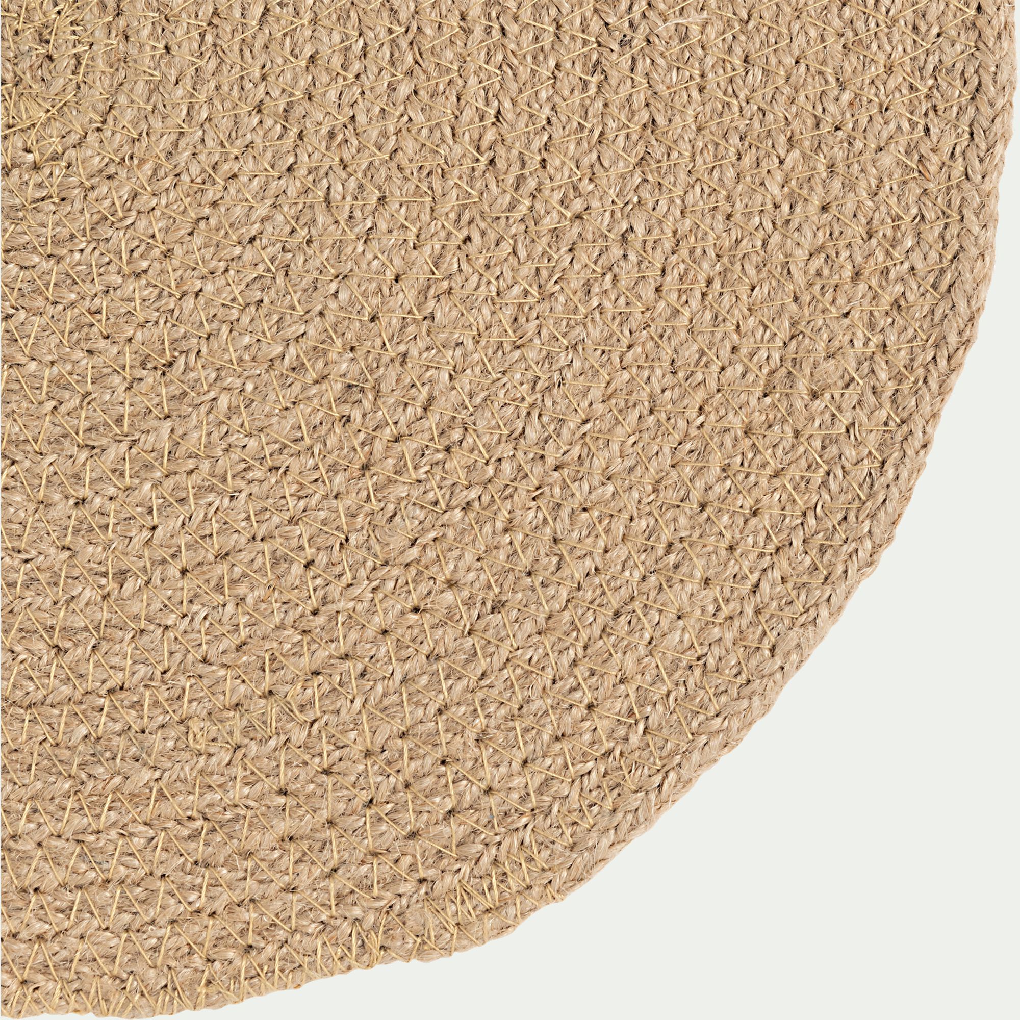 SANAS - Lot de 4 sets de table ronds en jute - naturel D34cm