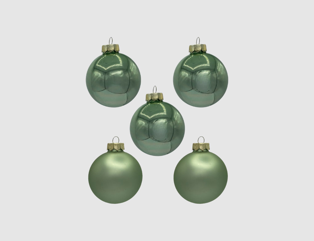 Weihnachtskugeln Salbei Glas Ø6cm matt & opal