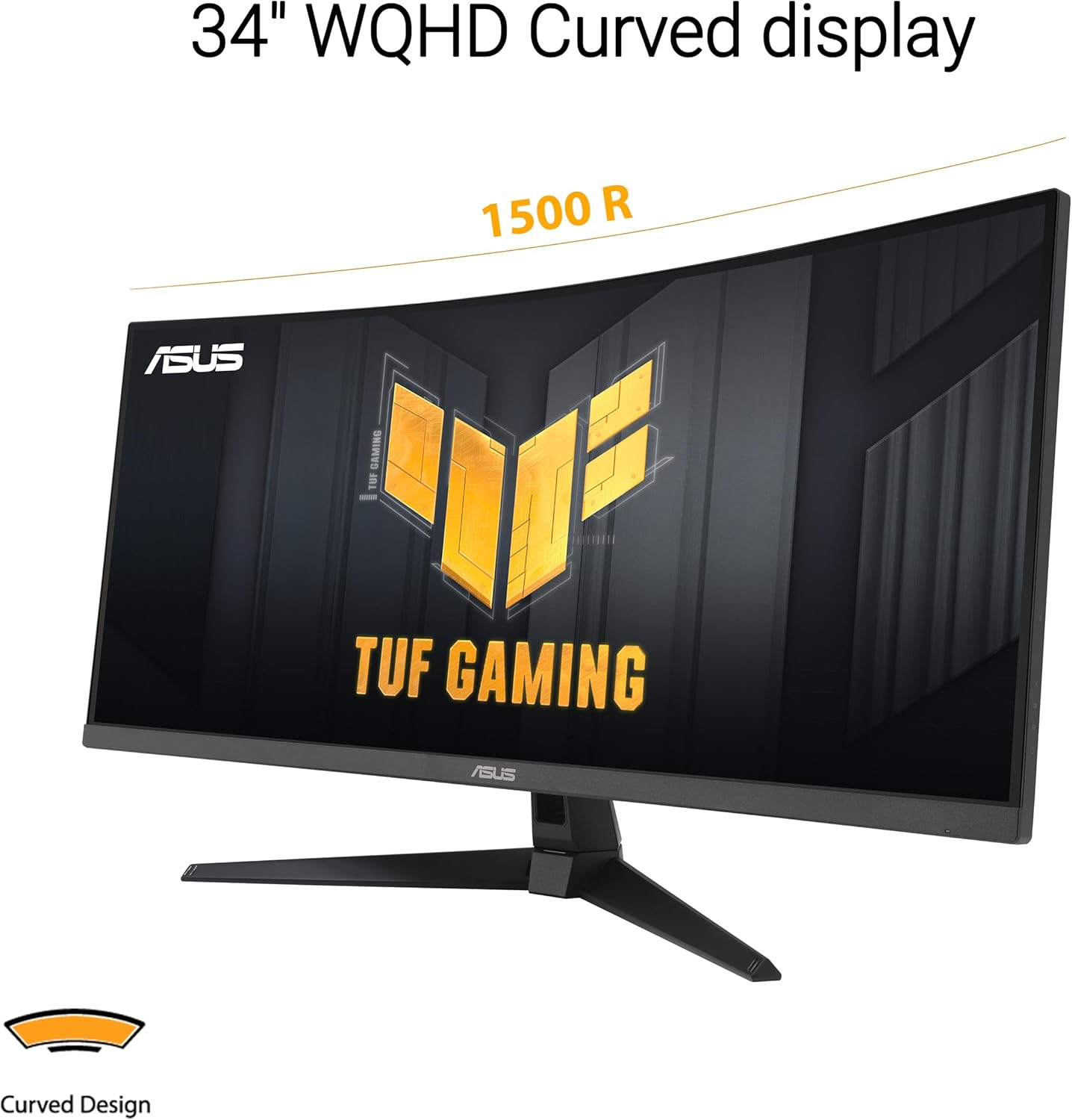ASUS TUF Gaming 34” Ultra-Wide Curved Monitor (VG34VQ3B) – 21:9 QHD (3440x1440)  180Hz  1ms  Extreme Low Motion Blur Sync  FreeSync Premium  Speaker  90% DCI-P3  DisplayWidget Center  3 yr Warranty