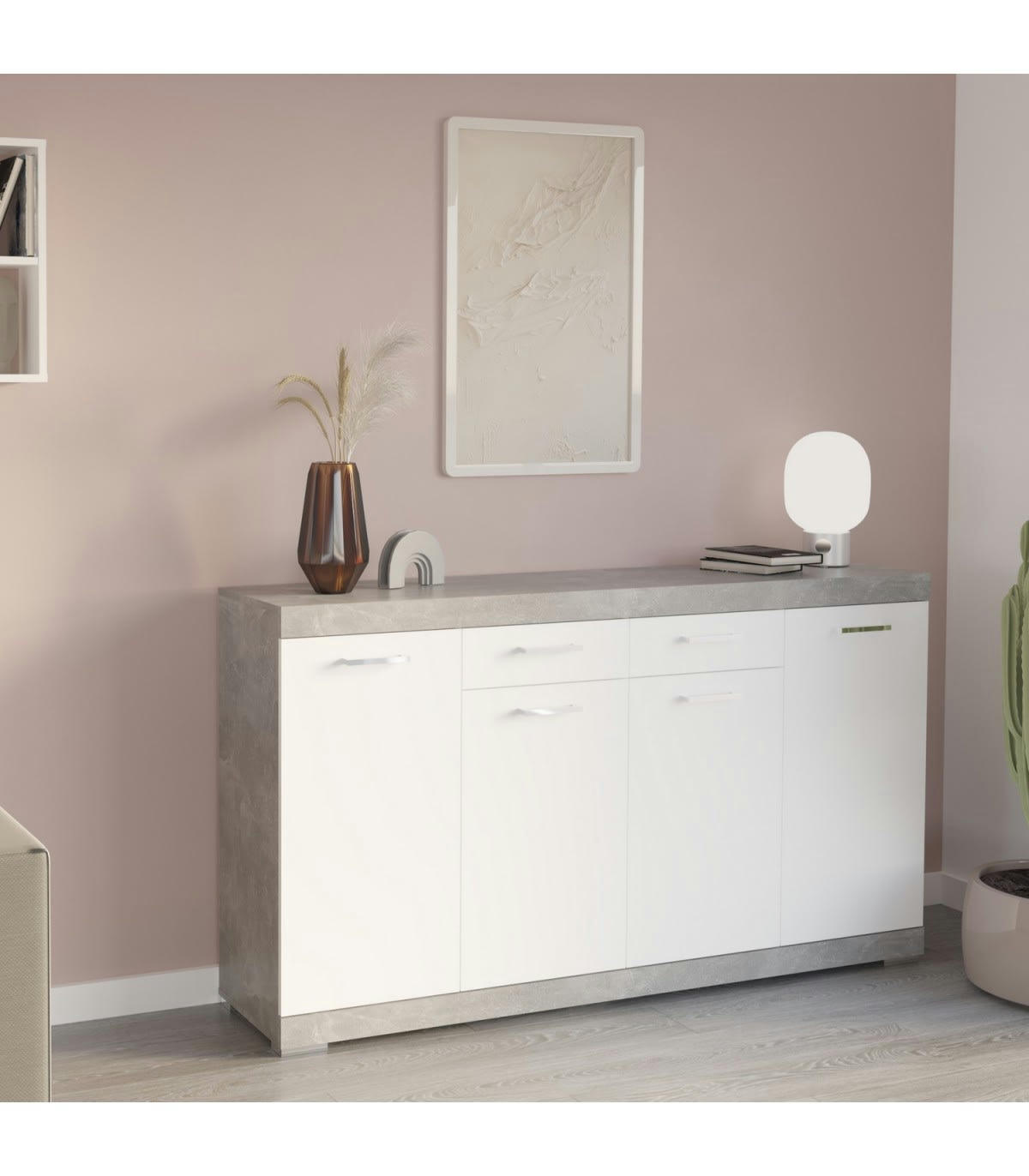 BRISTOL - Buffet 2 Tiroirs 4 Portes L160 x P34,9 cm