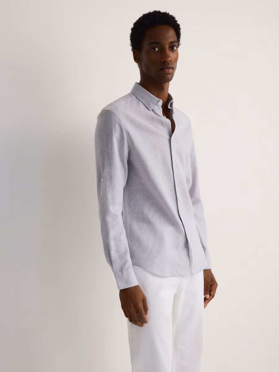 Regular Fit Shirt With Linen Blend