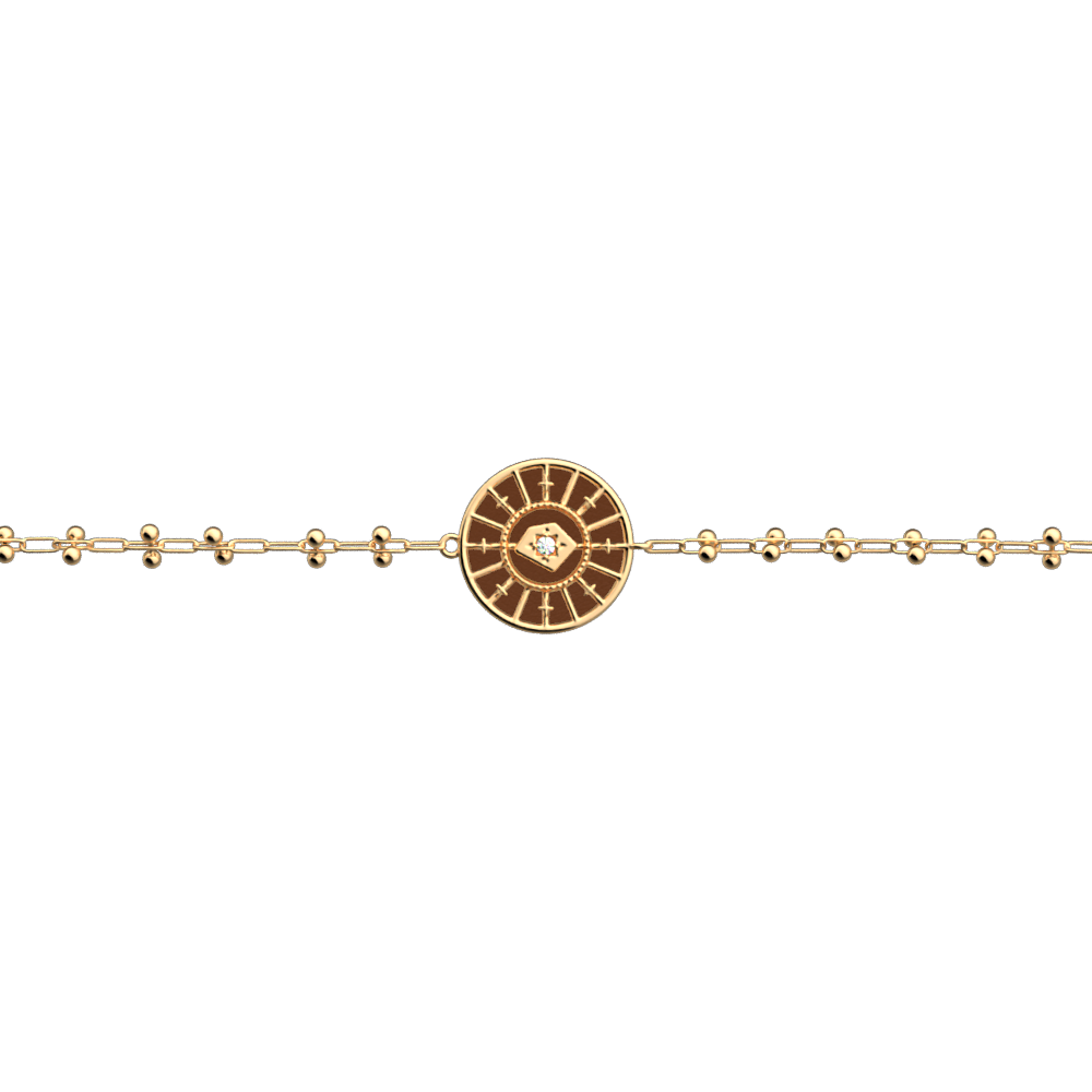 Bracelet Astrale, cuir réversible Bronze / Terre Cuite