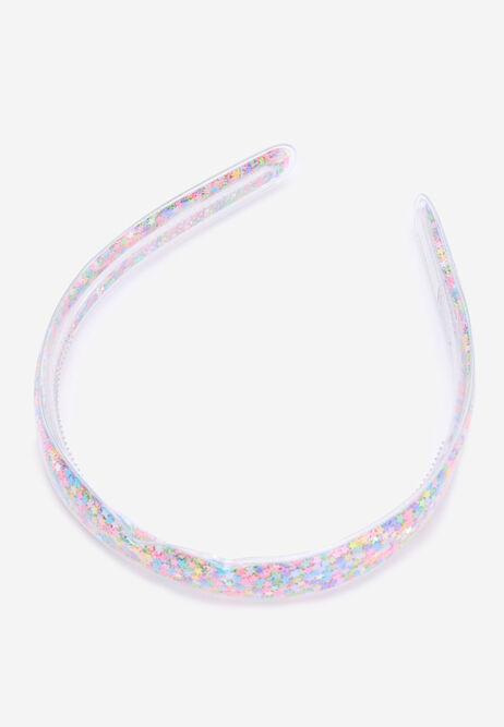 Girls Rainbow Glitter Shaker Slim Headband